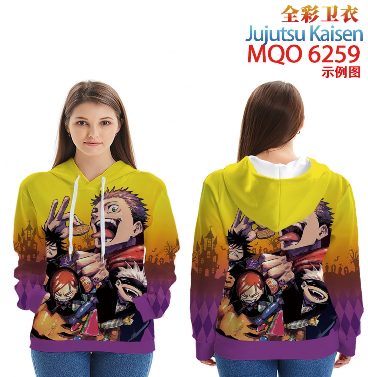 Jujutsu Kaisen Long sleeve hooded patch pocket cotton sweatshirt from 2XS to 4XL 