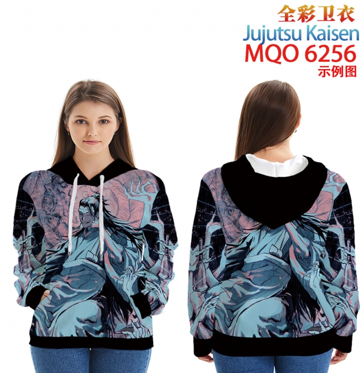 Jujutsu Kaisen Long sleeve hooded patch pocket cotton sweatshirt from 2XS to 4XL 