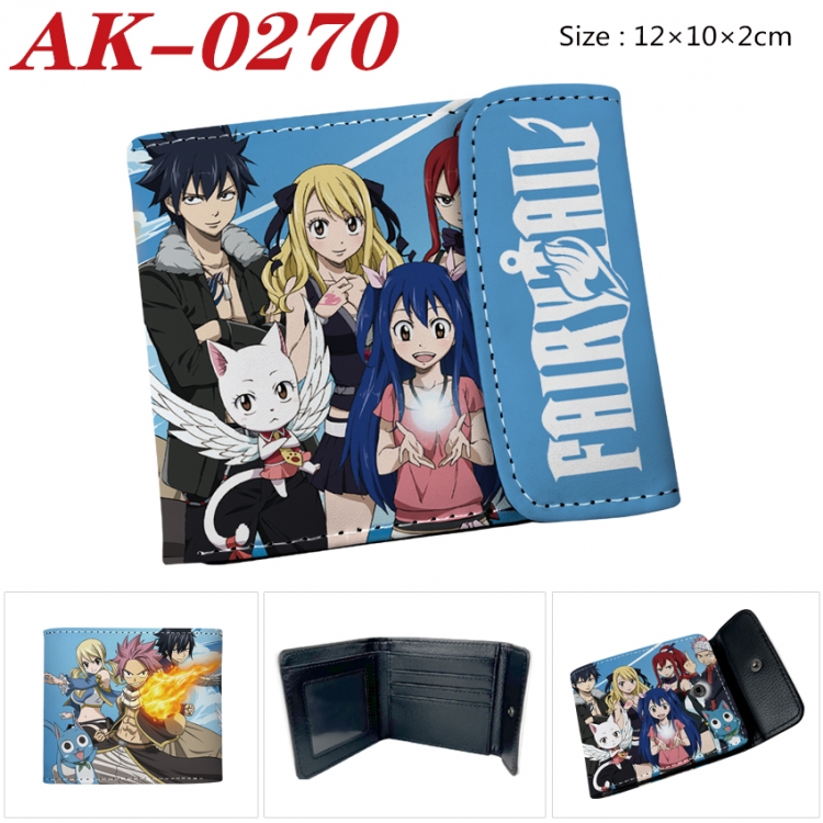 Fairy tail Anime PU leather full color buckle 20% off wallet 12X10X2CM