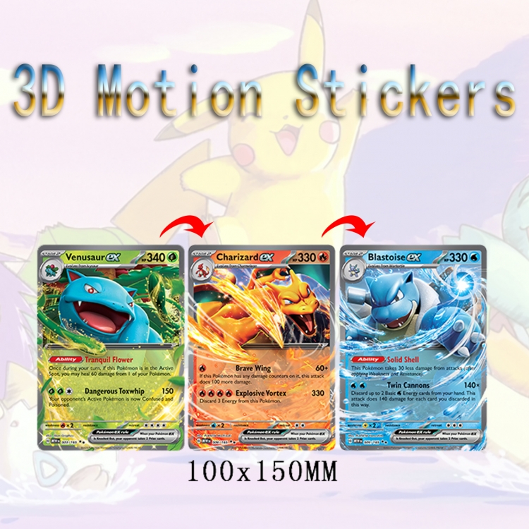 Pokemon 3D HD variable map car computer animation stickers price for 2 pcs