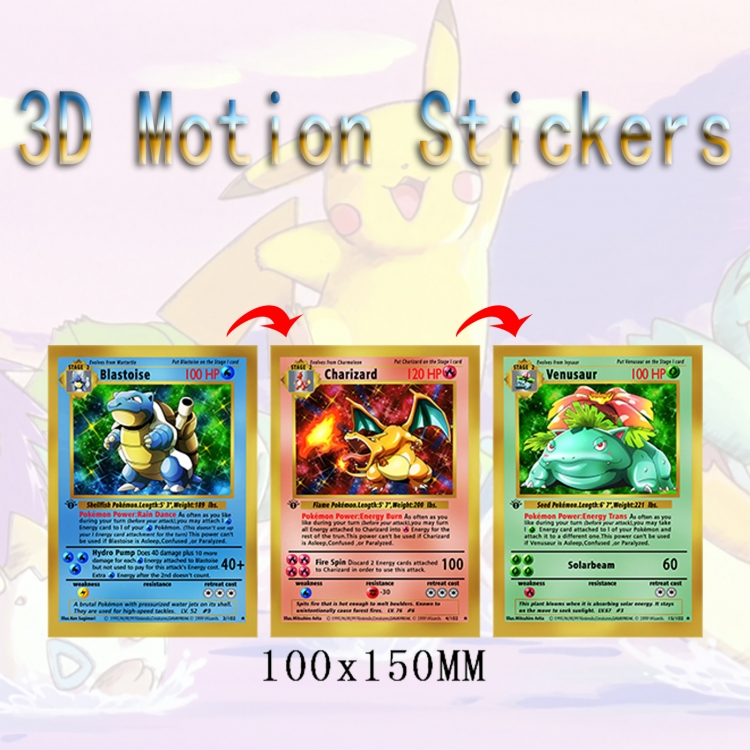 Pokemon 3D HD variable map car computer animation stickers price for 2 pcs