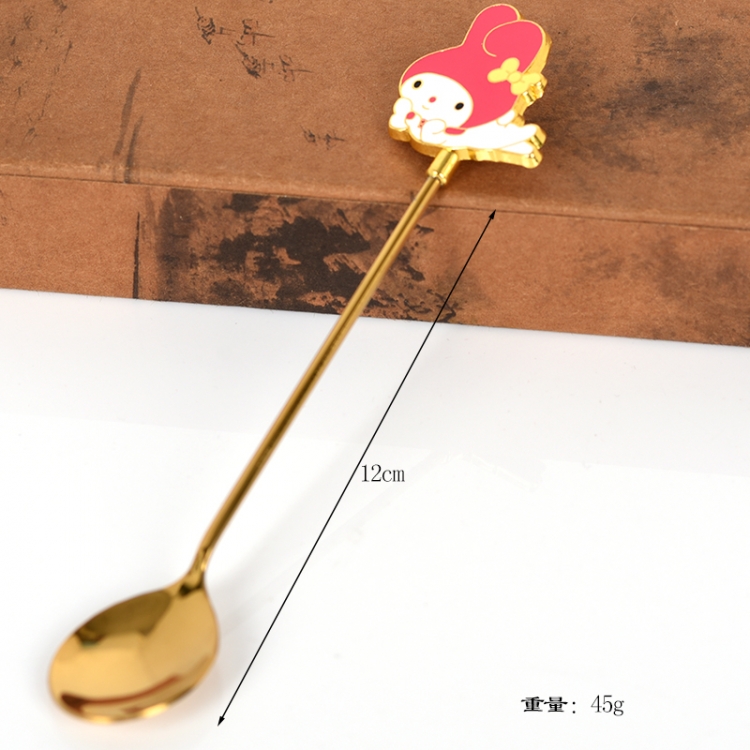 melody Environmental protection metal tableware cartoon spoon blister cardboard packaging price for 2 pcs