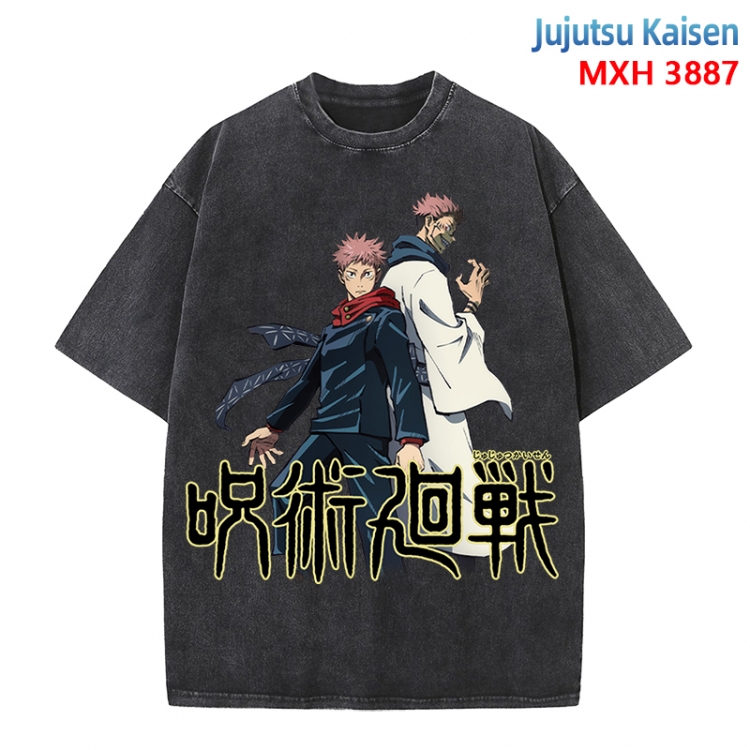 Jujutsu Kaisen Anime peripheral pure cotton washed and worn T-shirt from S to 4XL