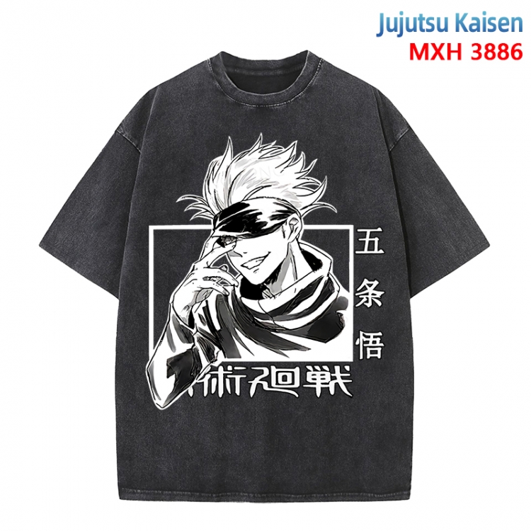 Jujutsu Kaisen Anime peripheral pure cotton washed and worn T-shirt from S to 4XL