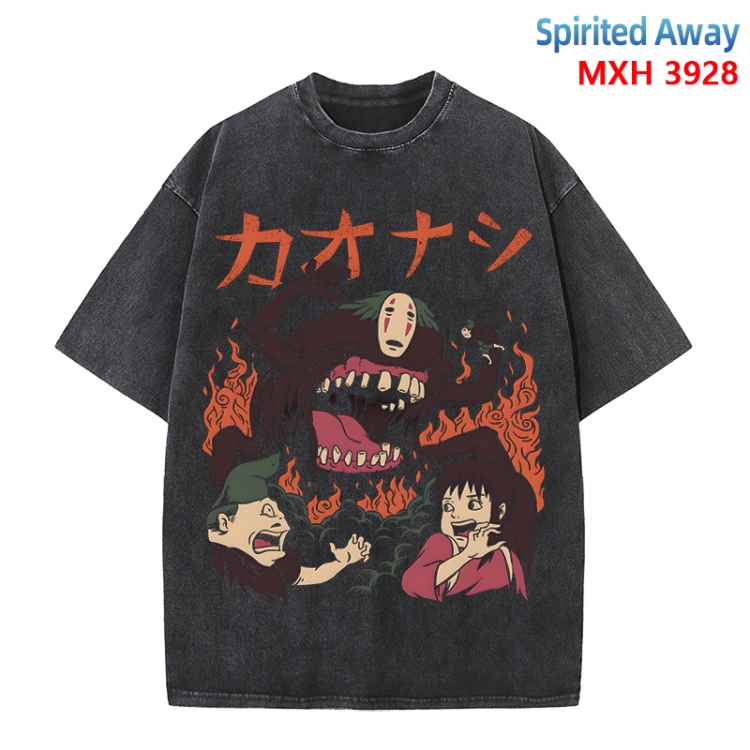 Spirited Away Anime peripheral pure cotton washed and worn T-shirt from S to 4XL