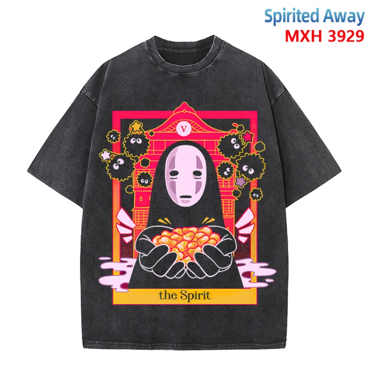 Spirited Away Anime peripheral pure cotton washed and worn T-shirt from S to 4XL