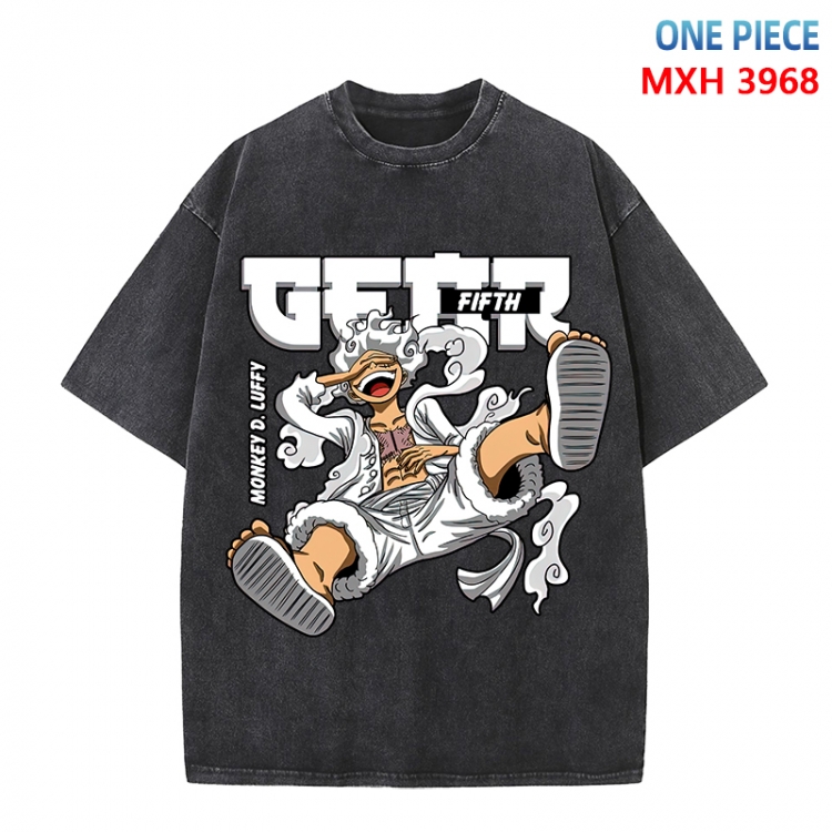 One Piece Anime peripheral pure cotton washed and worn T-shirt from S to 4XL