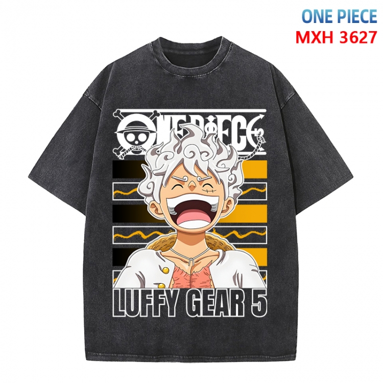 One Piece Anime peripheral pure cotton washed and worn T-shirt from S to 4XL