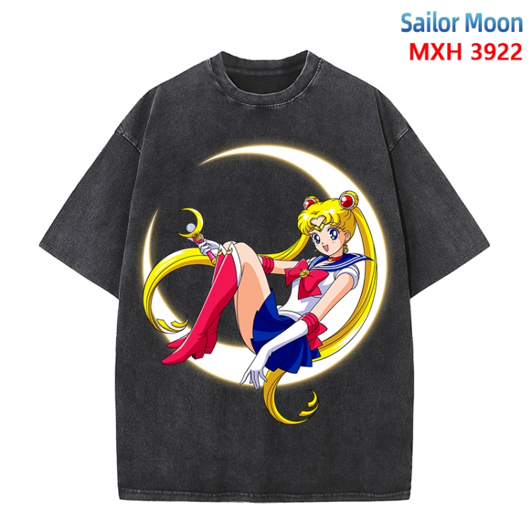 sailormoon Anime peripheral pure cotton washed and worn T-shirt from S to 4XL