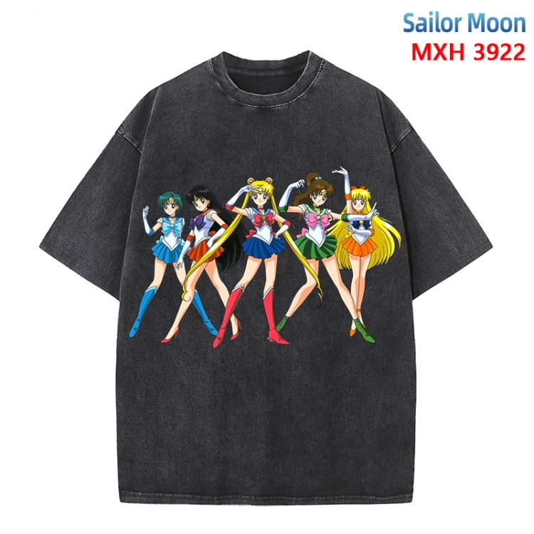 sailormoon Anime peripheral pure cotton washed and worn T-shirt from S to 4XL