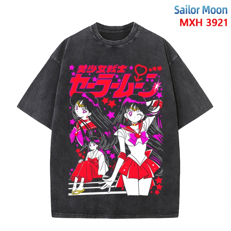 sailormoon Anime peripheral pure cotton washed and worn T-shirt from S to 4XL