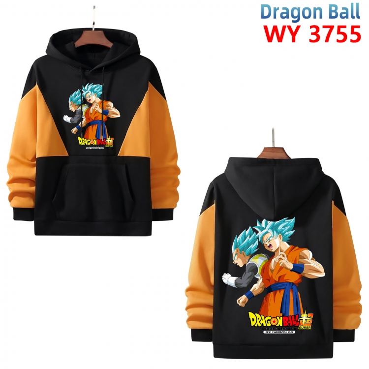 DRAGON BALL Anime black and yellow pure cotton hooded patch pocket sweater from XS to 4XL
