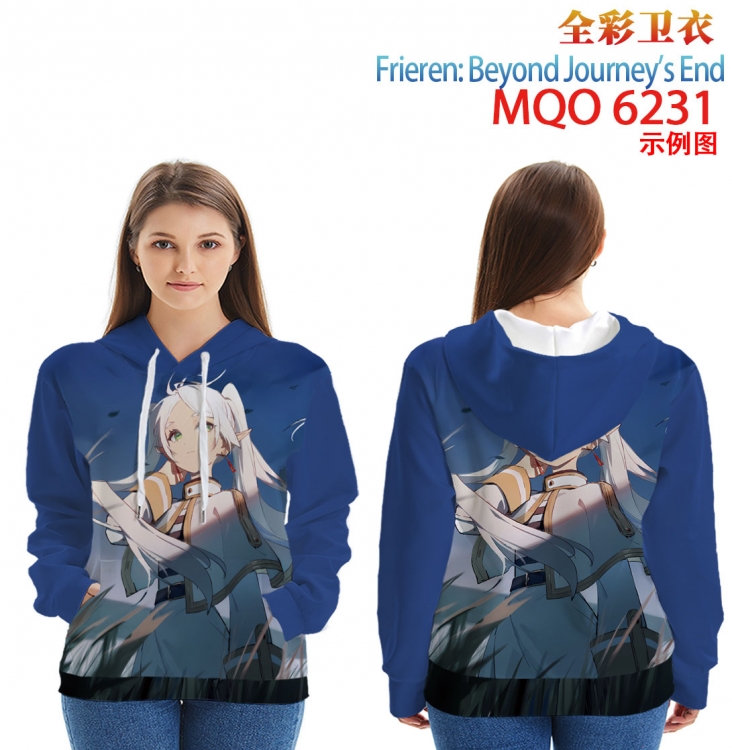 Frieren: Beyond Journey's End Long Sleeve Hooded Full Color Patch Pocket Sweatshirt from XXS to 4XL