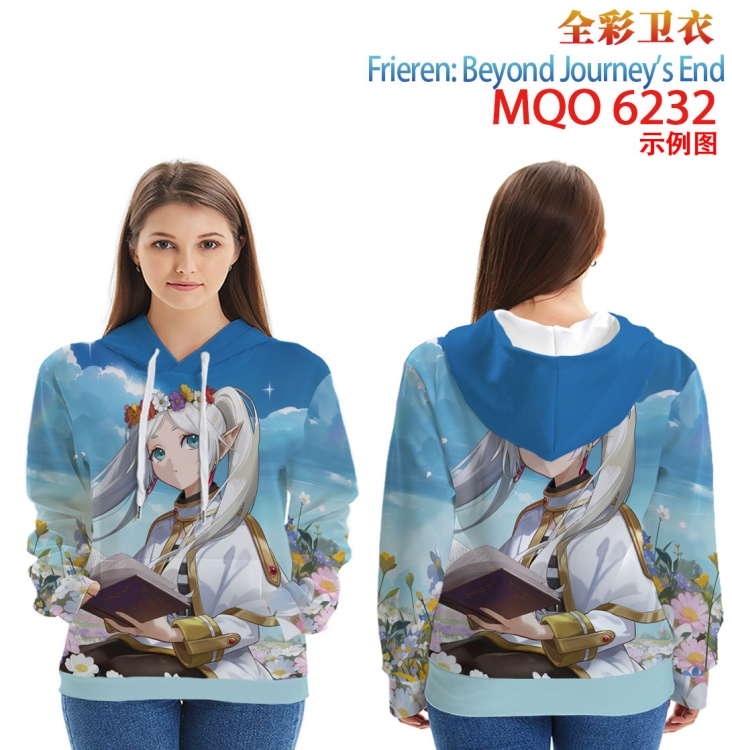 Frieren: Beyond Journey's End Long Sleeve Hooded Full Color Patch Pocket Sweatshirt from XXS to 4XL