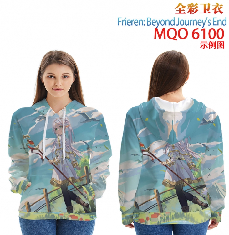 Frieren: Beyond Journey's End Long Sleeve Hooded Full Color Patch Pocket Sweatshirt from XXS to 4XL