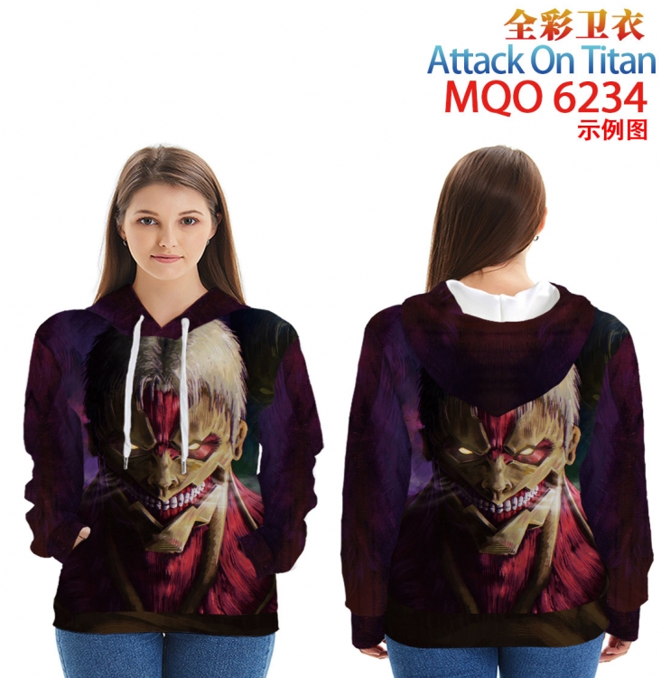 Shingeki no Kyojin Long Sleeve Hooded Full Color Patch Pocket Sweatshirt from XXS to 4XL