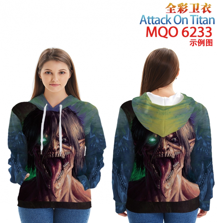 Shingeki no Kyojin Long Sleeve Hooded Full Color Patch Pocket Sweatshirt from XXS to 4XL