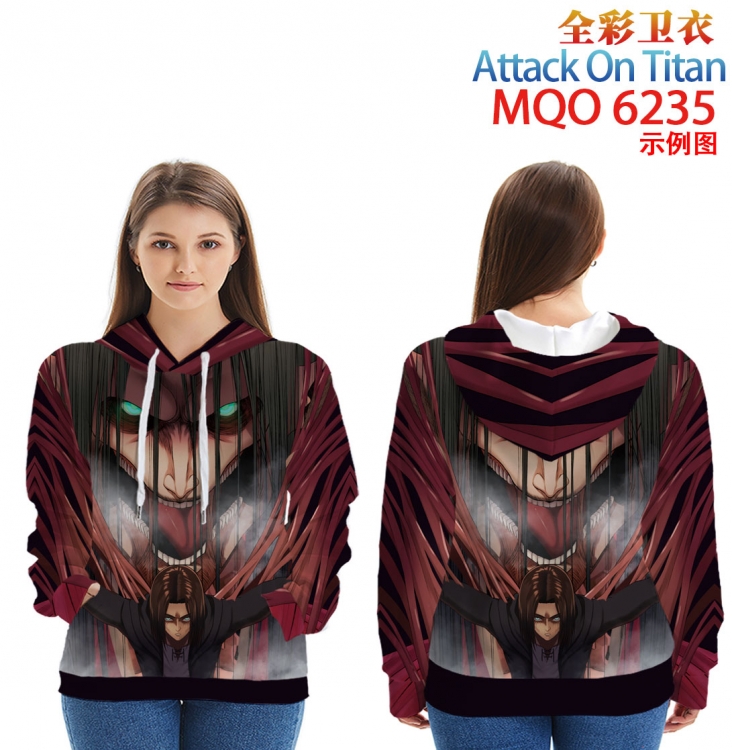 Shingeki no Kyojin Long Sleeve Hooded Full Color Patch Pocket Sweatshirt from XXS to 4XL