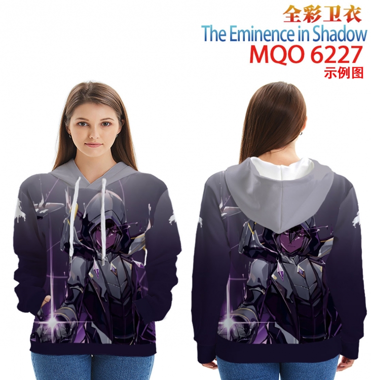 The Eminence in Shadow Long Sleeve Hooded Full Color Patch Pocket Sweatshirt from XXS to 4XL