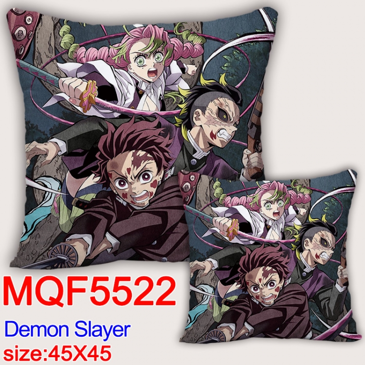 Demon Slayer Kimets  Anime square full-color pillow cushion 45X45CM NO FILLING MQF-5522