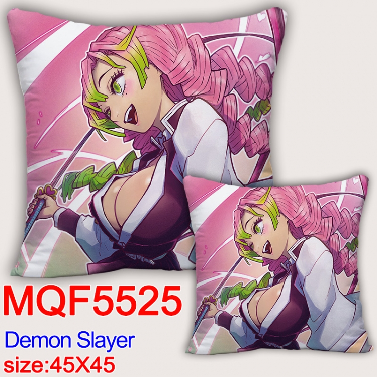Demon Slayer Kimets  Anime square full-color pillow cushion 45X45CM NO FILLING  MQF-5525