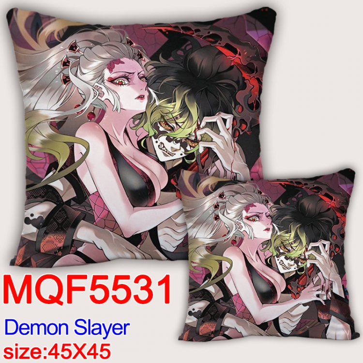 Demon Slayer Kimets  Anime square full-color pillow cushion 45X45CM NO FILLING  MQF-5531