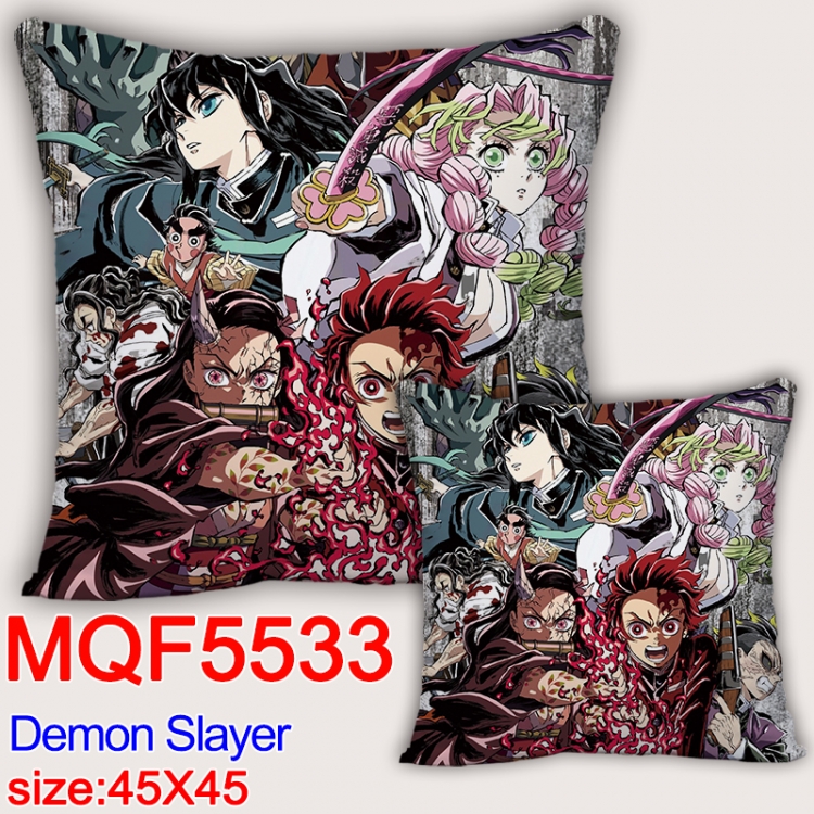 Demon Slayer Kimets  Anime square full-color pillow cushion 45X45CM NO FILLING MQF-5533