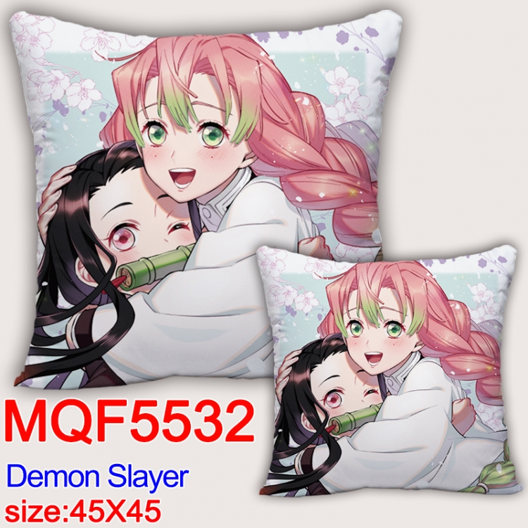 Demon Slayer Kimets  Anime square full-color pillow cushion 45X45CM NO FILLING  MQF-5532