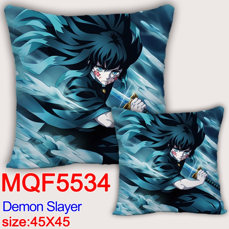 Demon Slayer Kimets  Anime square full-color pillow cushion 45X45CM NO FILLING MQF-5534