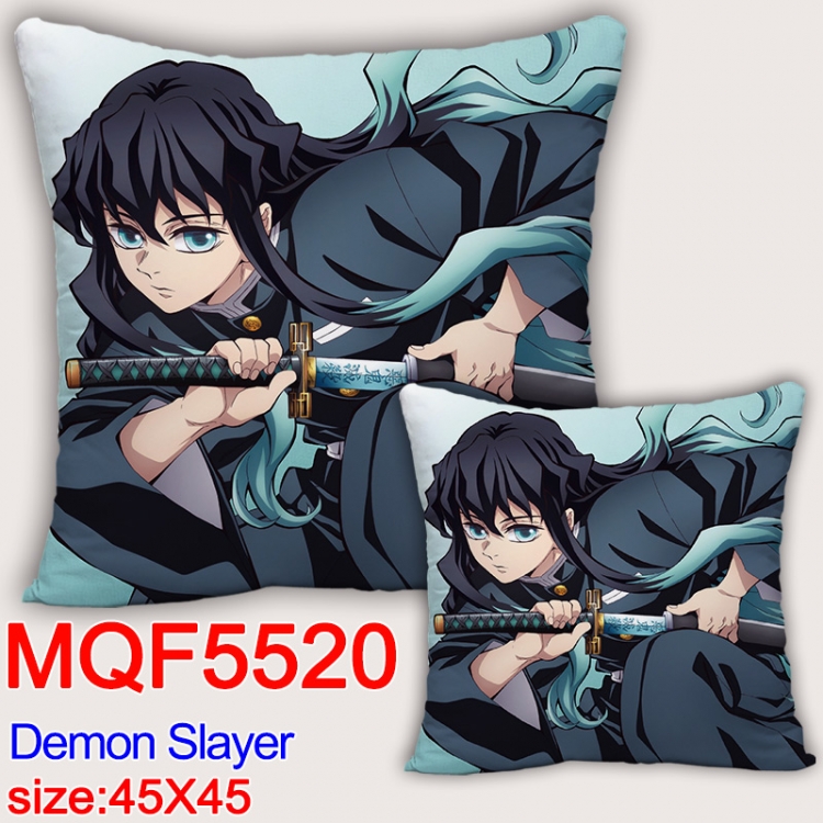 Demon Slayer Kimets  Anime square full-color pillow cushion 45X45CM NO FILLING  MQF-5520