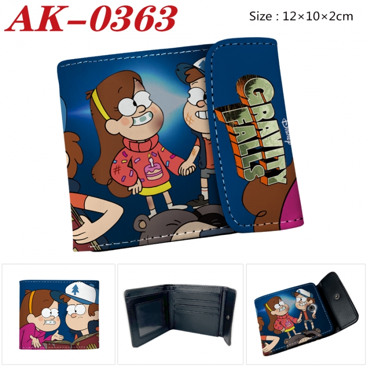 Gravity Falls Anime PU leather full color buckle 20% off wallet 12X10X2CM