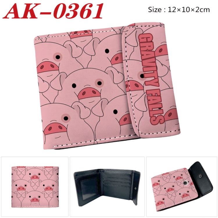 Gravity Falls Anime PU leather full color buckle 20% off wallet 12X10X2CM