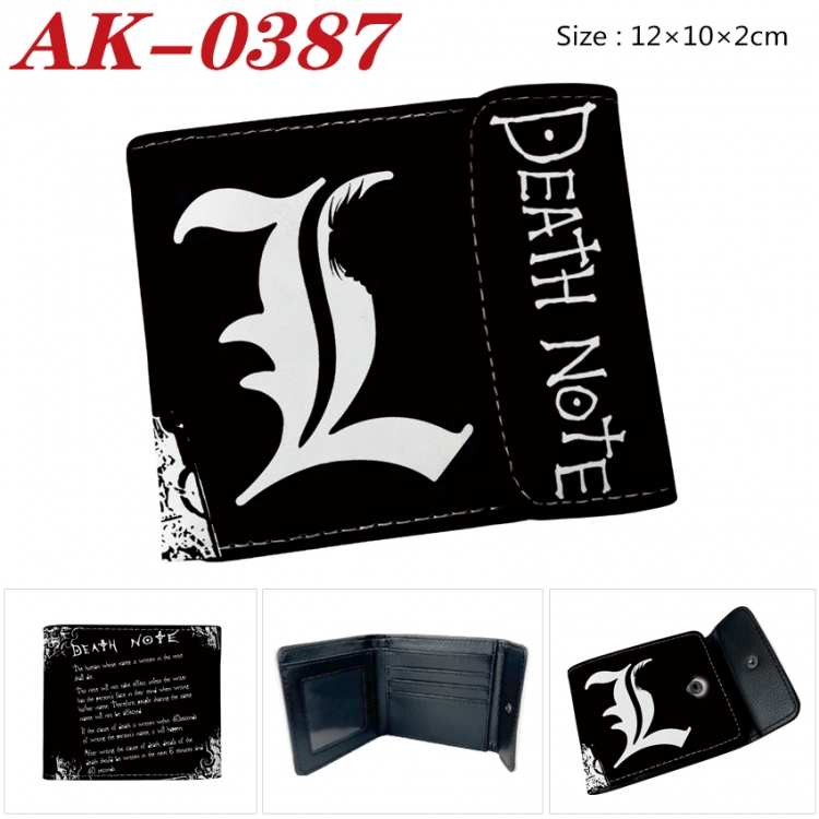 Death note Anime PU leather full color buckle 20% off wallet 12X10X2CM