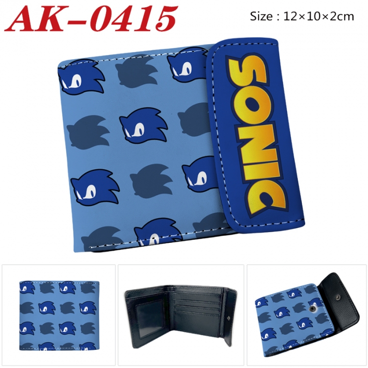 Sonic The Hedgehog Anime PU leather full color buckle 20% off wallet 12X10X2CM