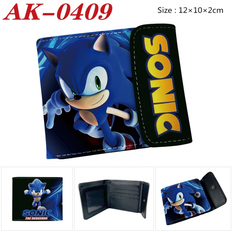 Sonic The Hedgehog Anime PU leather full color buckle 20% off wallet 12X10X2CM