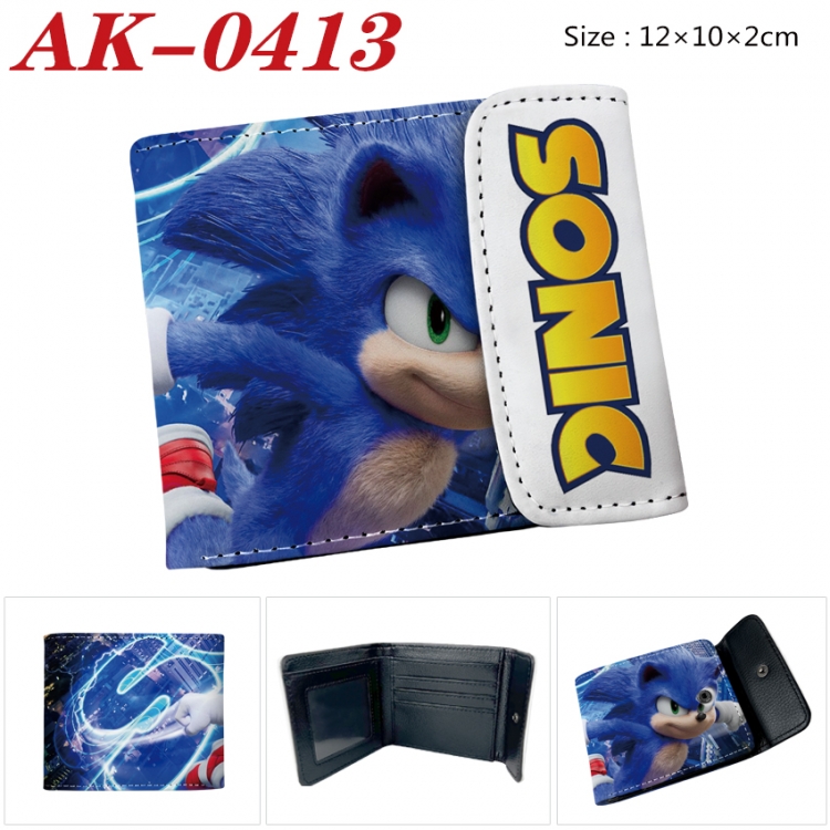 Sonic The Hedgehog Anime PU leather full color buckle 20% off wallet 12X10X2CM