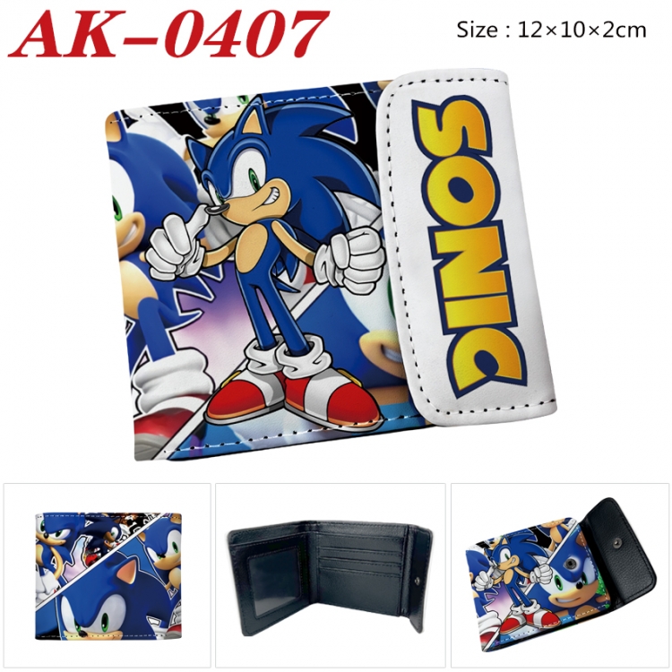 Sonic The Hedgehog Anime PU leather full color buckle 20% off wallet 12X10X2CM