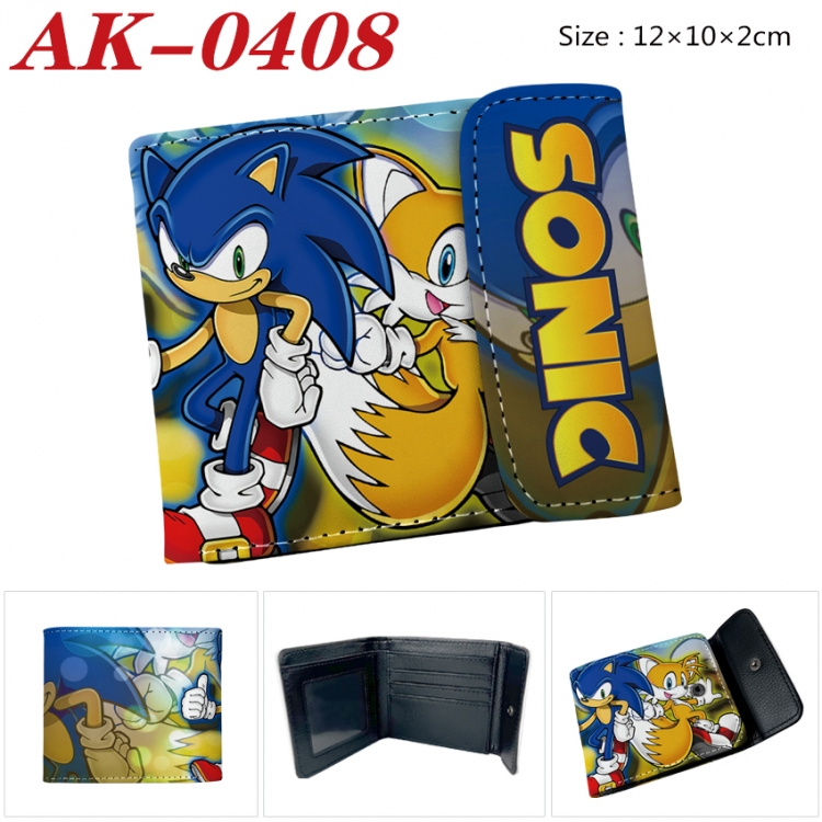 Sonic The Hedgehog Anime PU leather full color buckle 20% off wallet 12X10X2CM