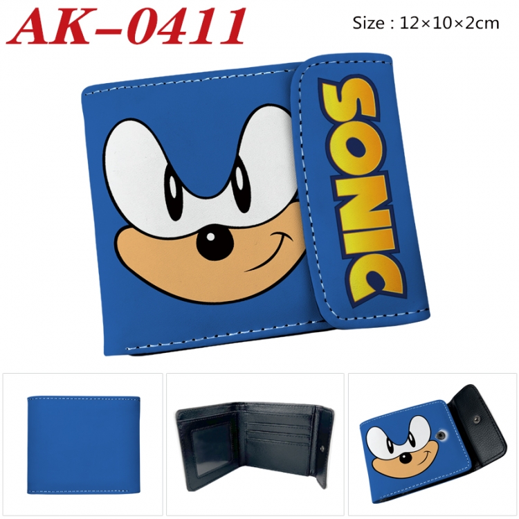 Sonic The Hedgehog Anime PU leather full color buckle 20% off wallet 12X10X2CM