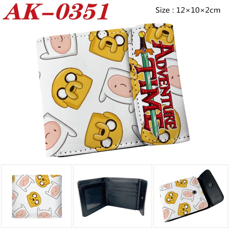 Adventure Time with Anime PU leather full color buckle 20% off wallet 12X10X2CM