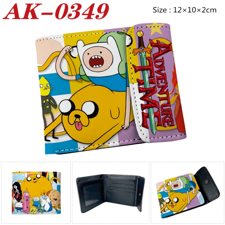 Adventure Time with Anime PU leather full color buckle 20% off wallet 12X10X2CM