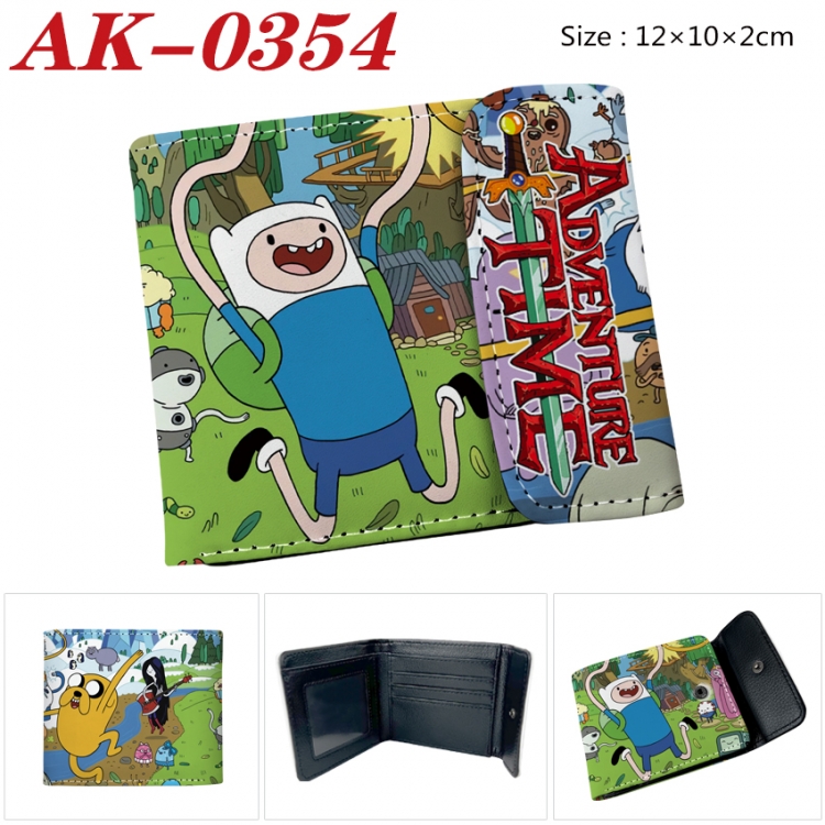 Adventure Time with Anime PU leather full color buckle 20% off wallet 12X10X2CM