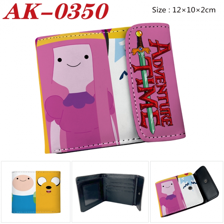 Adventure Time with Anime PU leather full color buckle 20% off wallet 12X10X2CM