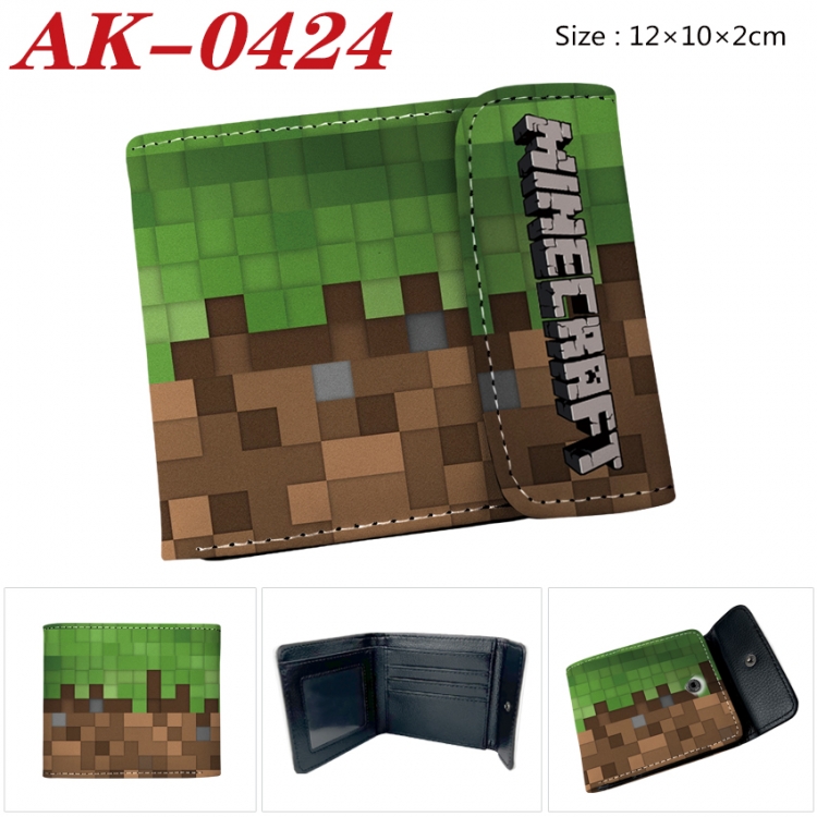 Minecraft Anime PU leather full color buckle 20% off wallet 12X10X2CM