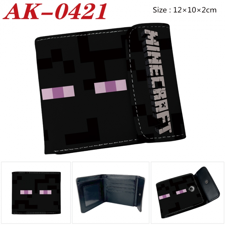 Minecraft Anime PU leather full color buckle 20% off wallet 12X10X2CM