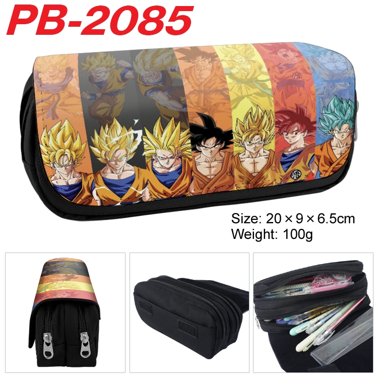 DRAGON BALL Anime double-layer pu leather printing pencil case 20x9x6.5cm