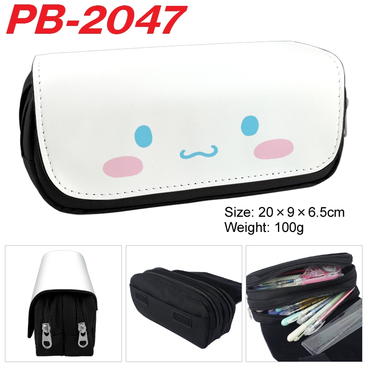 sanrio Anime double-layer pu leather printing pencil case 20x9x6.5cm