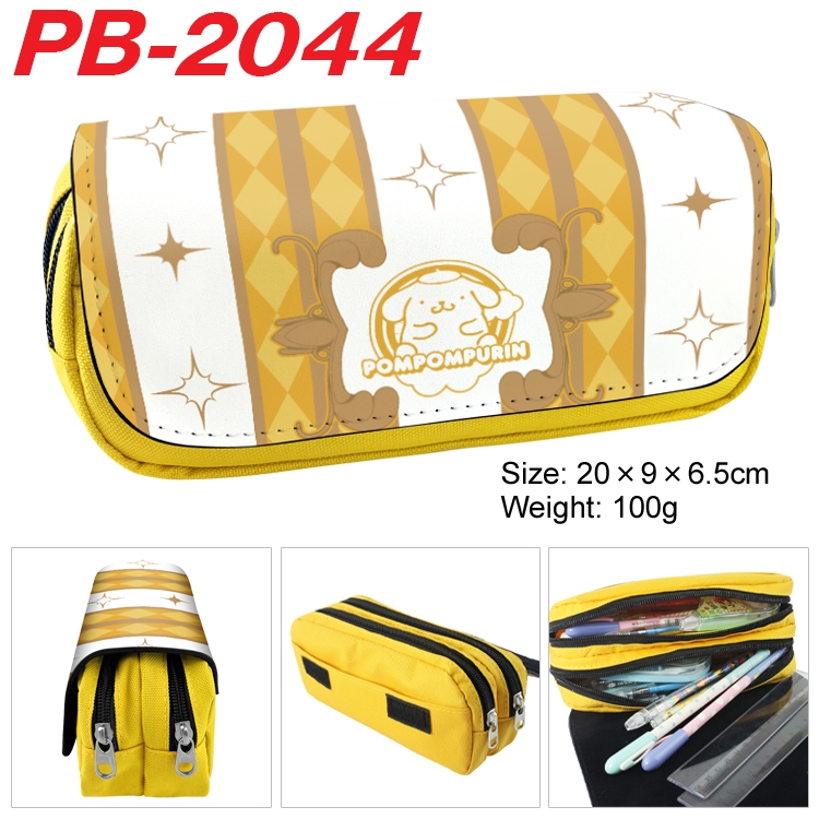 sanrio Anime double-layer pu leather printing pencil case 20x9x6.5cm