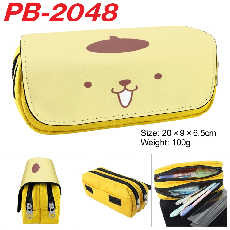 sanrio Anime double-layer pu leather printing pencil case 20x9x6.5cm