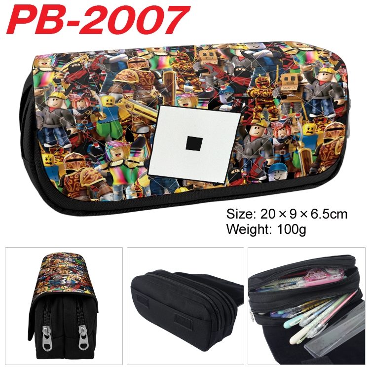 Roblox Anime double-layer pu leather printing pencil case 20x9x6.5cm